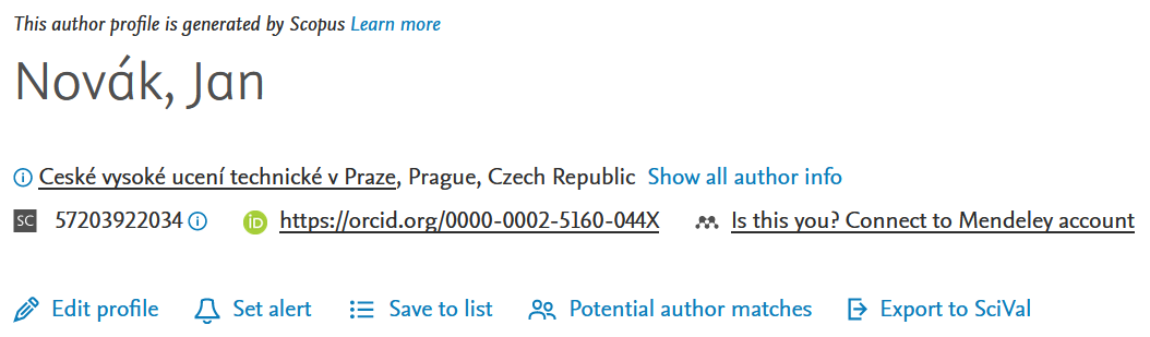 Scopus author profile